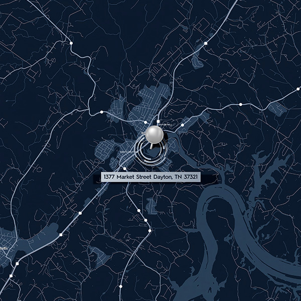 Map showing the TN Valley office location